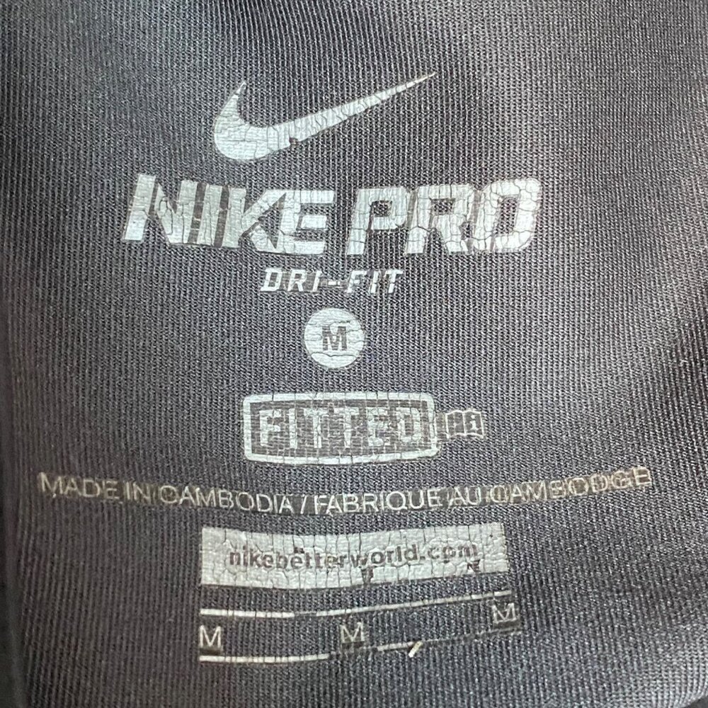 Nike Pro Dri Fit Capri Fitted Leggings Womens Size Medium Pants Black Printed At - Picture 5 of 7